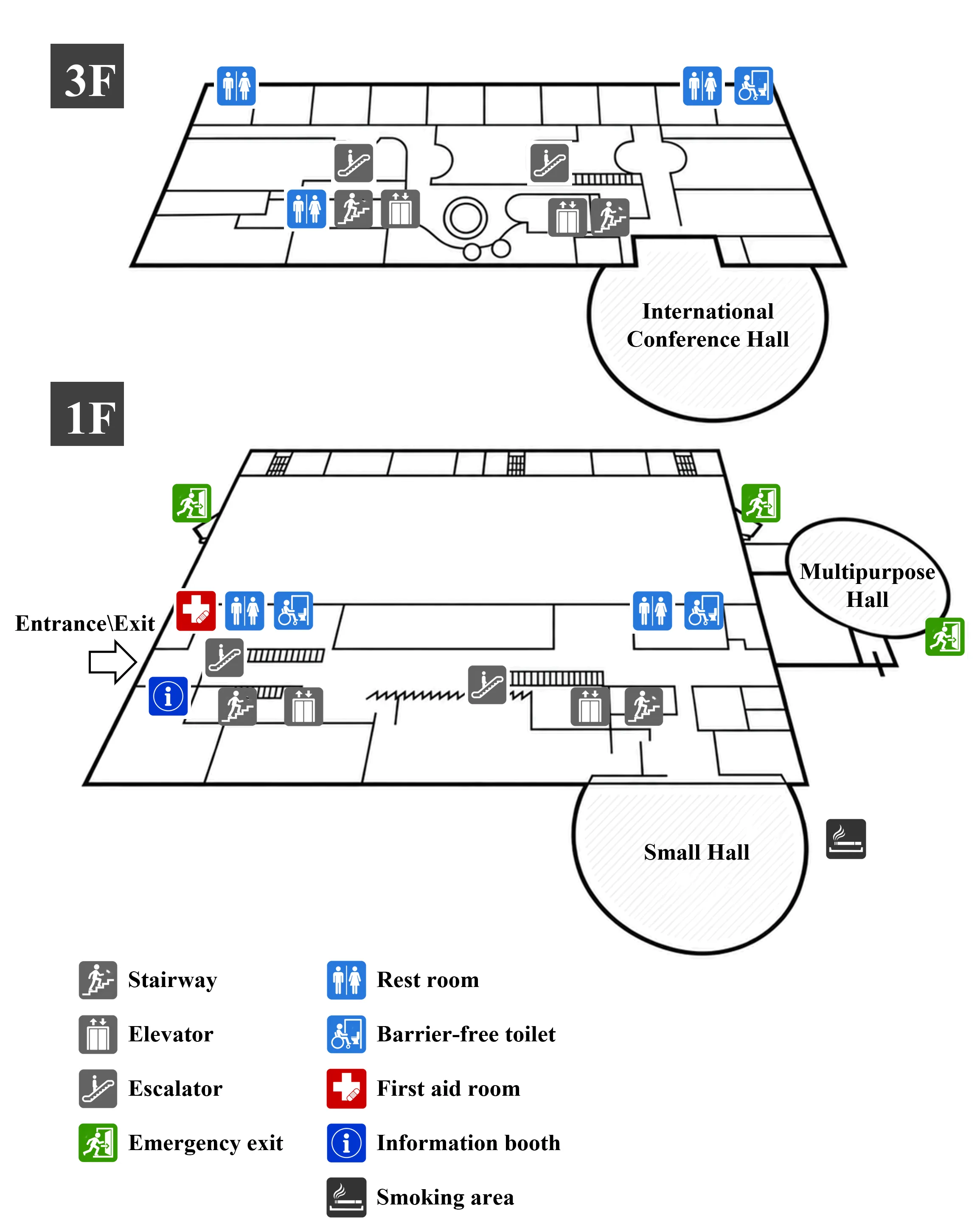 Floor map of Kunibiki Messe
