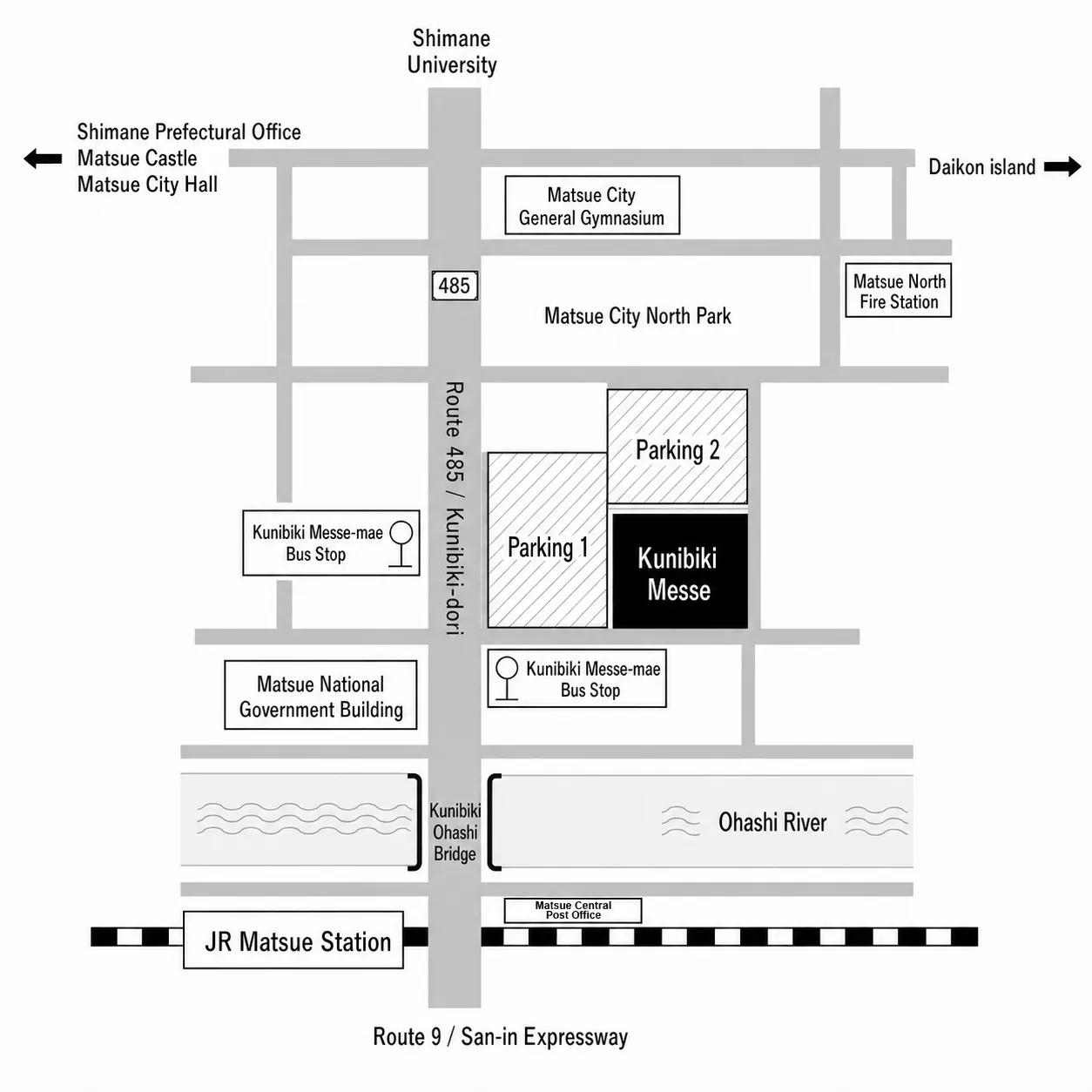 Venue map of Kunibiki Messe