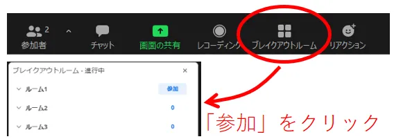 ブレイクアウトルームのイメージ
